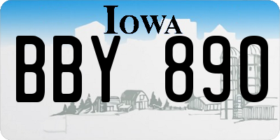IA license plate BBY890