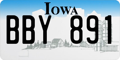 IA license plate BBY891