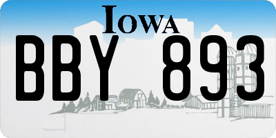 IA license plate BBY893