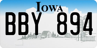 IA license plate BBY894