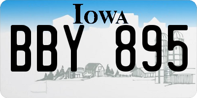 IA license plate BBY895