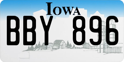 IA license plate BBY896