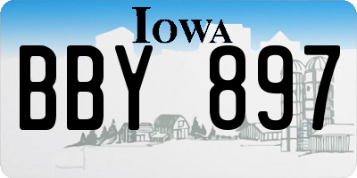IA license plate BBY897