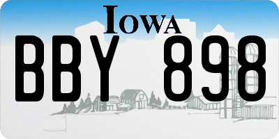 IA license plate BBY898