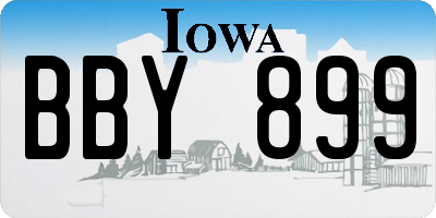 IA license plate BBY899