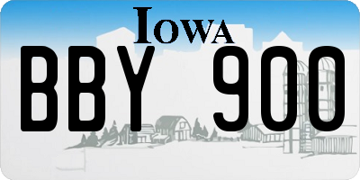 IA license plate BBY900