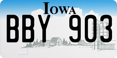 IA license plate BBY903
