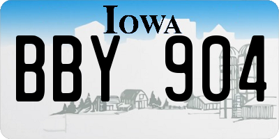 IA license plate BBY904