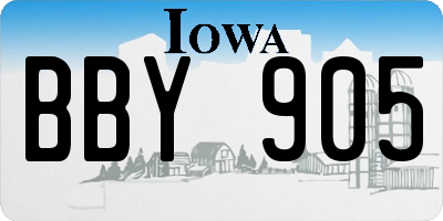 IA license plate BBY905