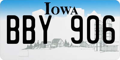 IA license plate BBY906
