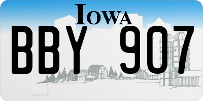 IA license plate BBY907