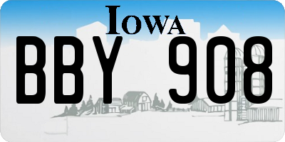IA license plate BBY908