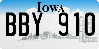 IA license plate BBY910