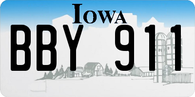 IA license plate BBY911