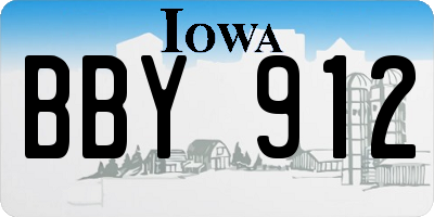 IA license plate BBY912