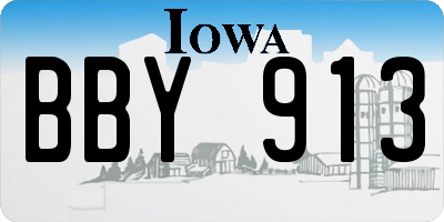 IA license plate BBY913