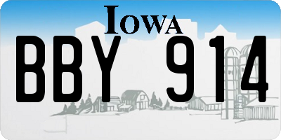 IA license plate BBY914