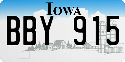 IA license plate BBY915