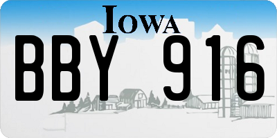 IA license plate BBY916