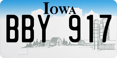 IA license plate BBY917