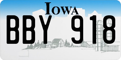 IA license plate BBY918