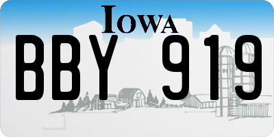 IA license plate BBY919