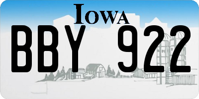 IA license plate BBY922