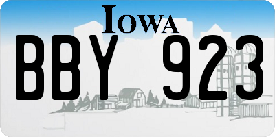IA license plate BBY923