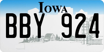 IA license plate BBY924