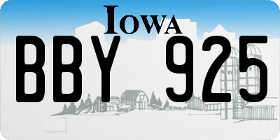 IA license plate BBY925
