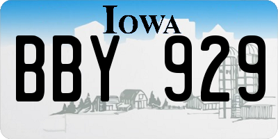 IA license plate BBY929