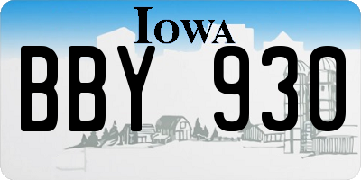 IA license plate BBY930