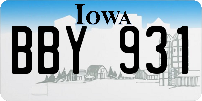 IA license plate BBY931