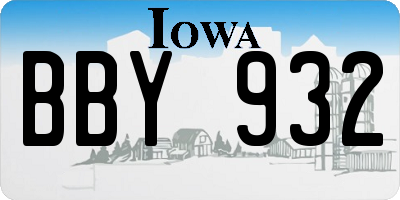 IA license plate BBY932