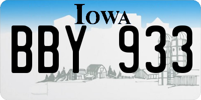 IA license plate BBY933