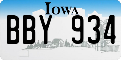IA license plate BBY934