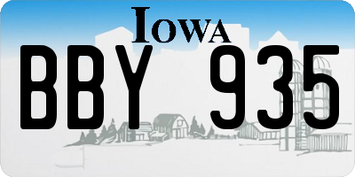 IA license plate BBY935