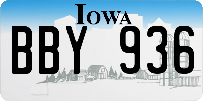 IA license plate BBY936