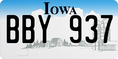 IA license plate BBY937
