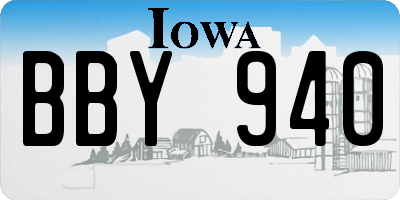 IA license plate BBY940