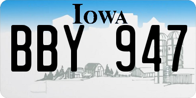 IA license plate BBY947
