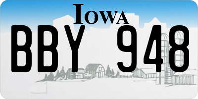 IA license plate BBY948