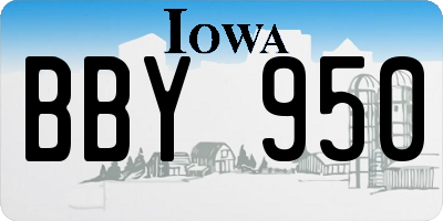 IA license plate BBY950