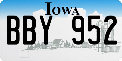 IA license plate BBY952