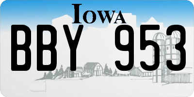 IA license plate BBY953
