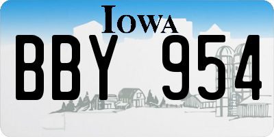 IA license plate BBY954