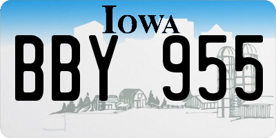 IA license plate BBY955