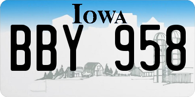IA license plate BBY958