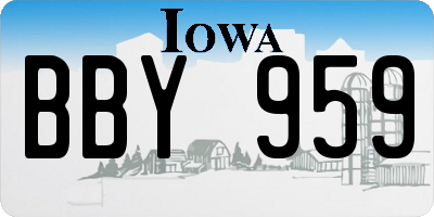IA license plate BBY959