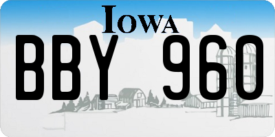 IA license plate BBY960